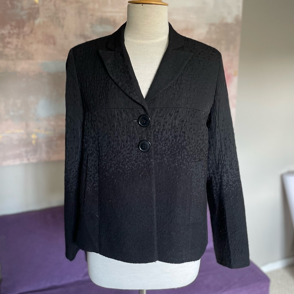 Marc Aurel Black textured Two‎ Button Blazer Size 38